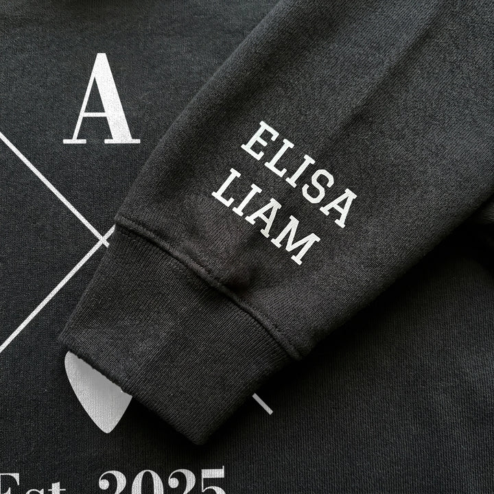 Personalized Hoodie "PAPA Cross" with Sleeve Print