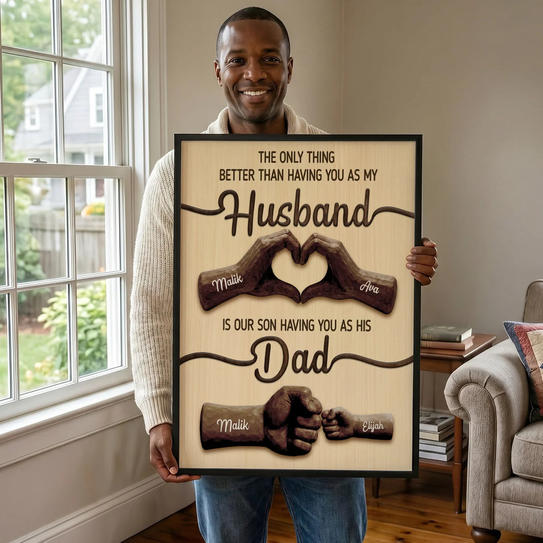 Personalized Wood Design Poster "Dad"