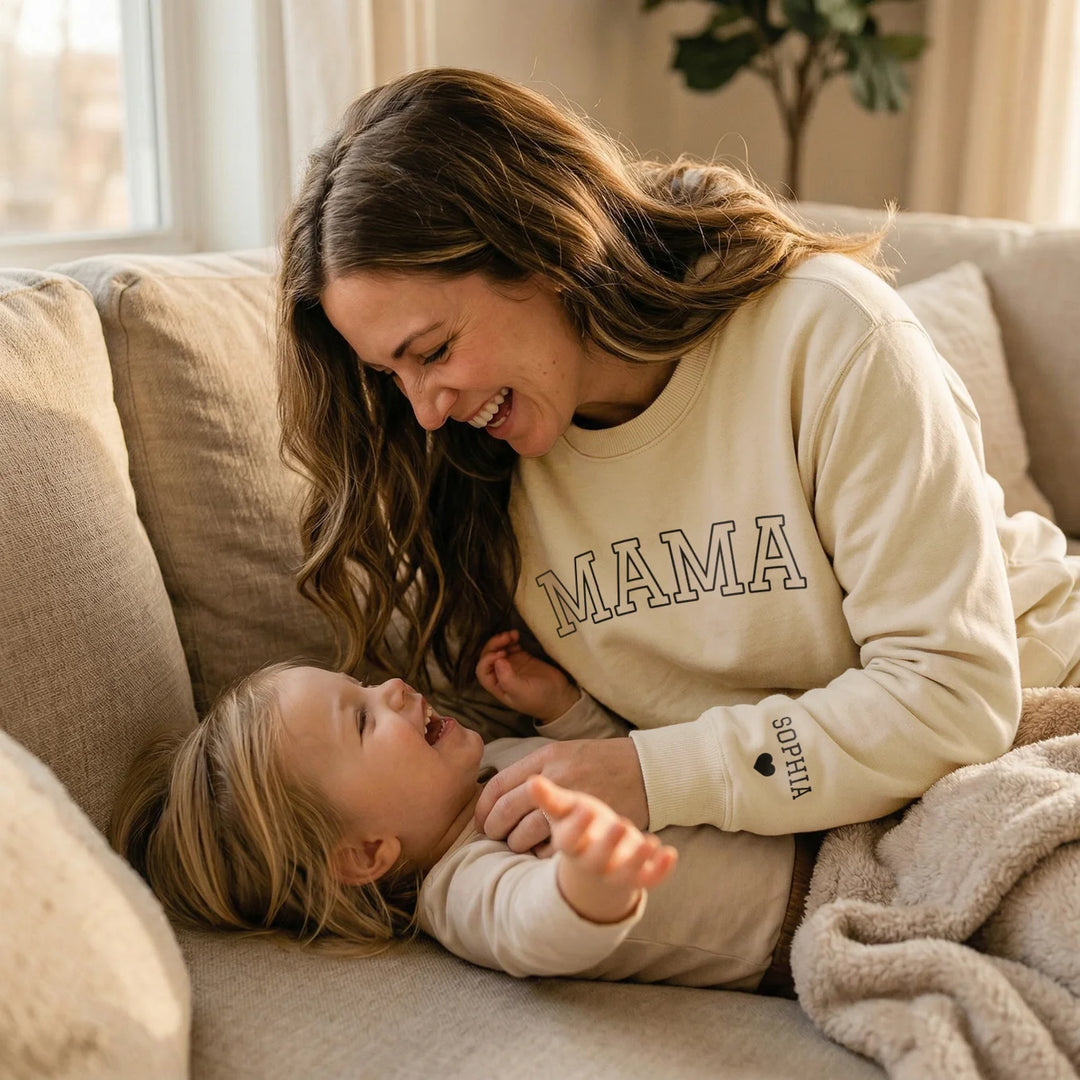 Personalized Sweater "MAMA" with Sleeve Print
