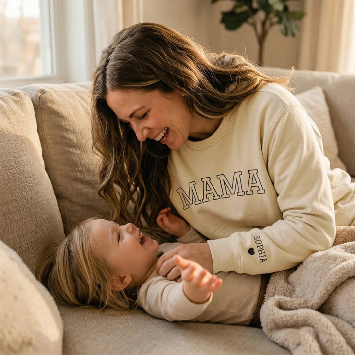 Personalized Sweater "MAMA" with Sleeve Print
