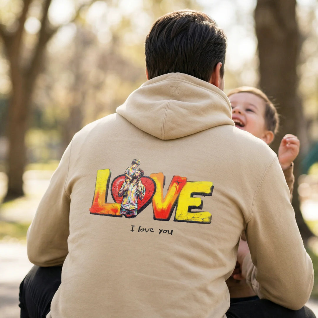 Personalized Hoodie Love "DAD" with Sleeve Print