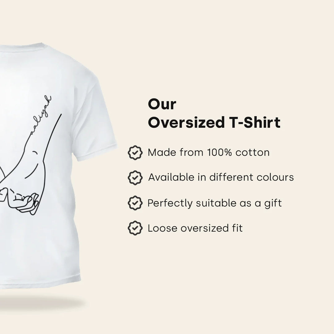 Personalized Matching Oversized T-Shirts "Holding Hands"