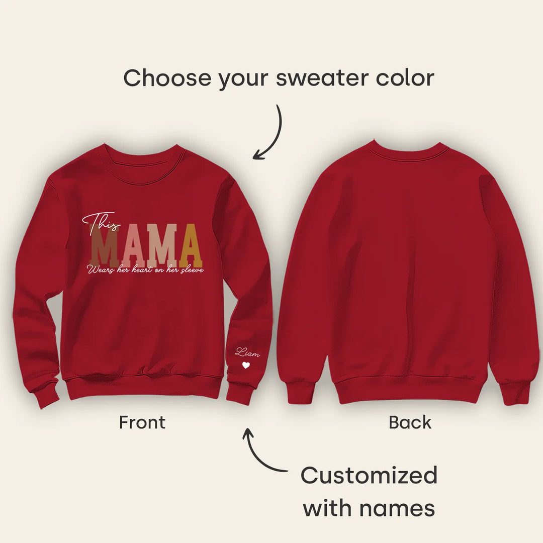 Personalized Sweater "Mama" with Sleeve Print
