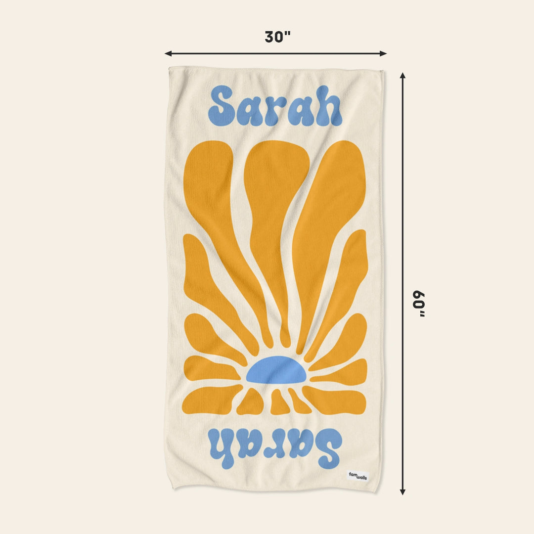 Personalized Bath Towel "Flowers"