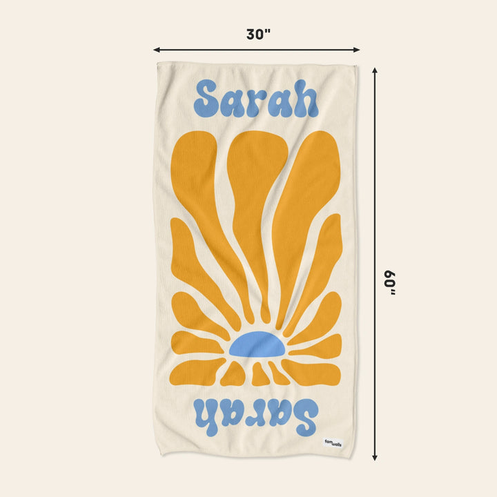 Personalized Bath Towel "Flowers"