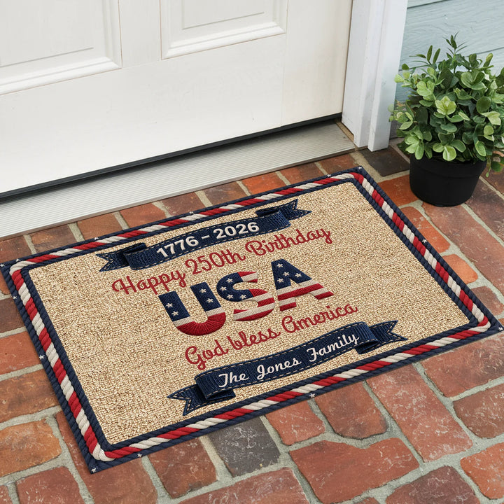 Personalized Doormat “Happy 250th Birthday”