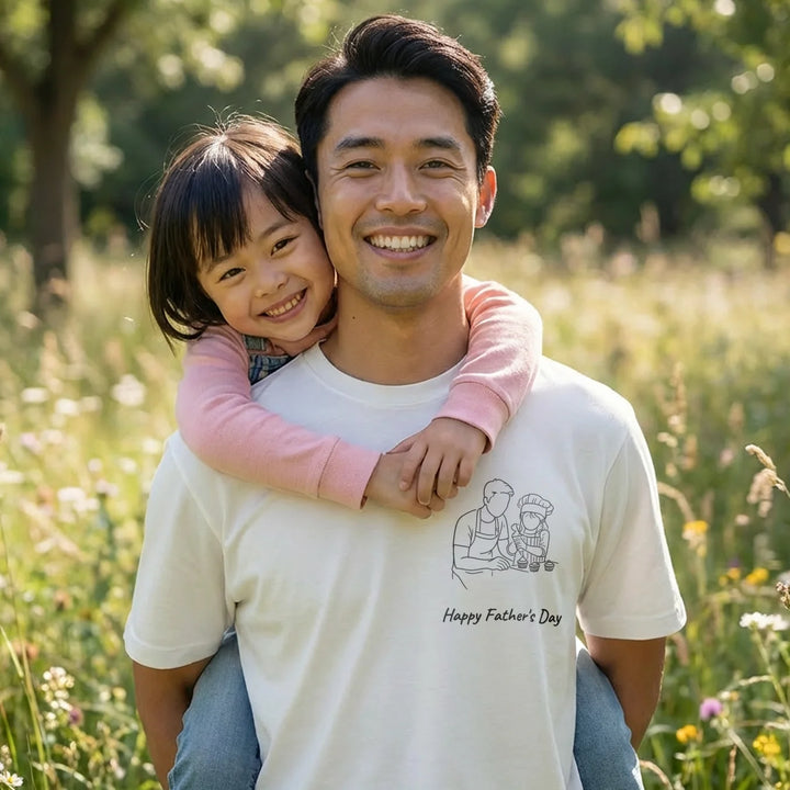 Personalized T-Shirt "Dad Line Art"