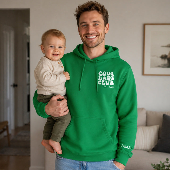 Personalized Hoodie "Cool Dads Club" with Sleeve Print