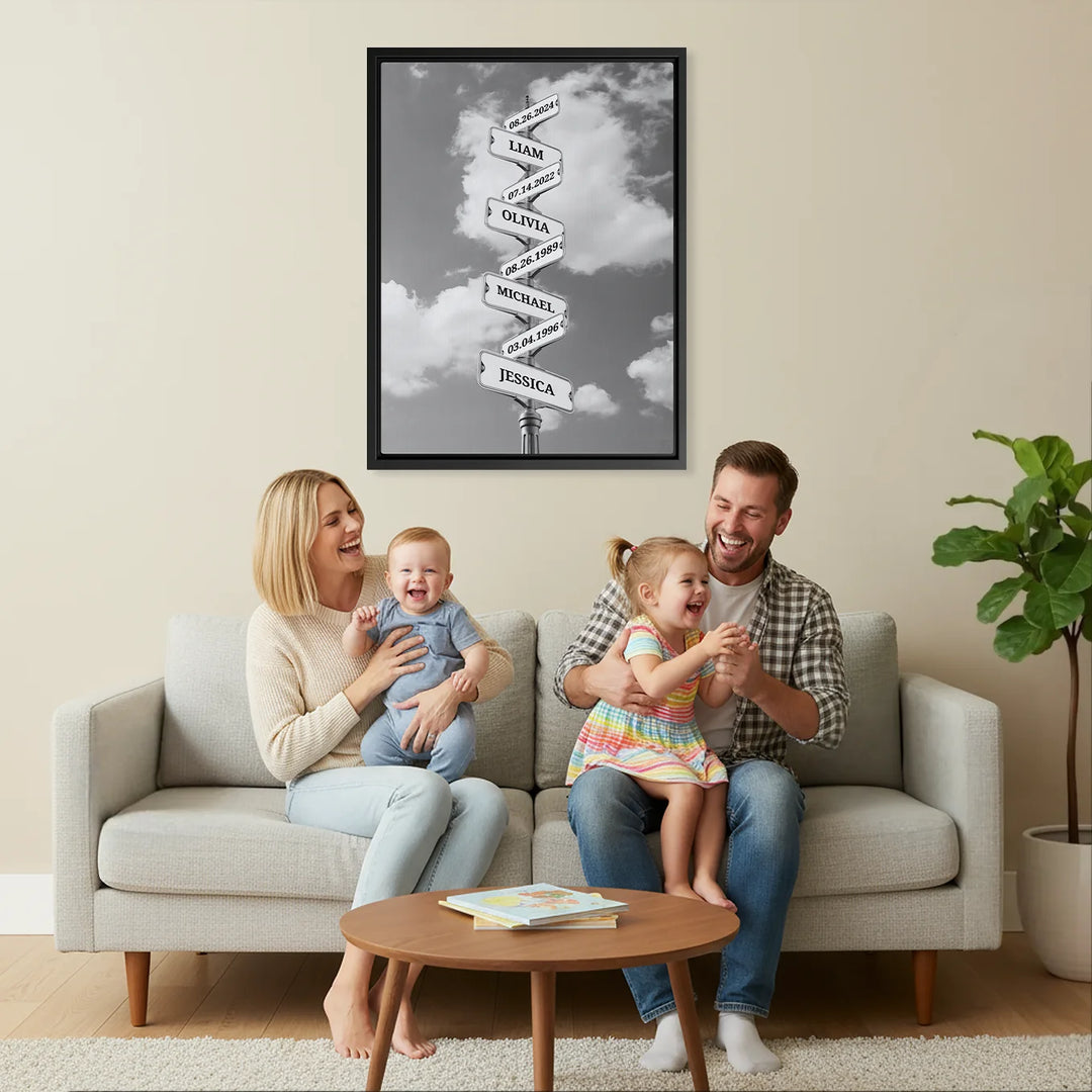 Personalized Canvas "Vintage Street Sign with Birthdate"