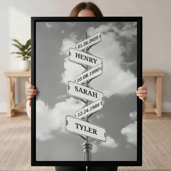 Personalized Canvas "Vintage Street Sign with Birthdate"
