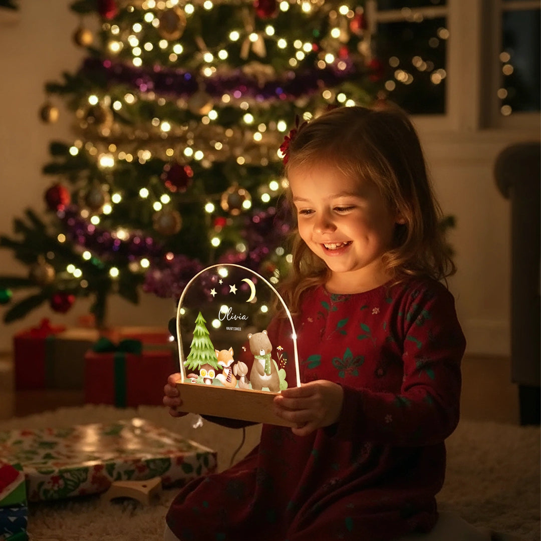 Personalized Night Light "Forest" – Custom Printed Gift for Kids