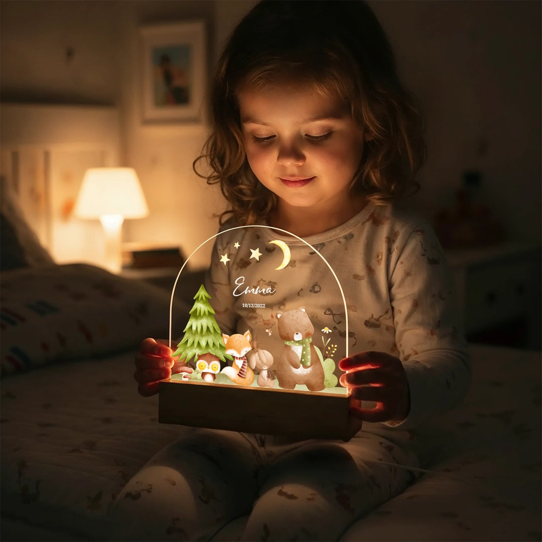 Personalized Night Light "Forest" – Custom Printed Gift for Kids