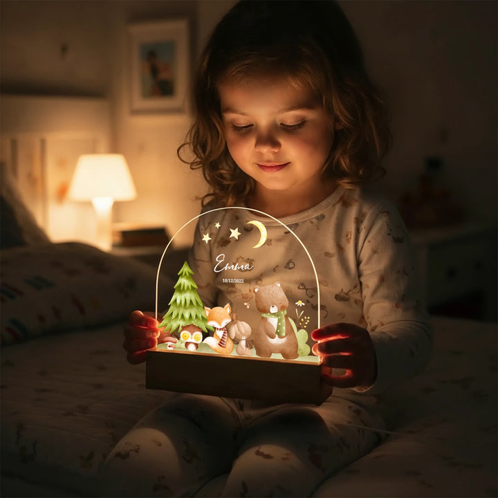 Personalized Night Light "Forest" – Custom Printed Gift for Kids