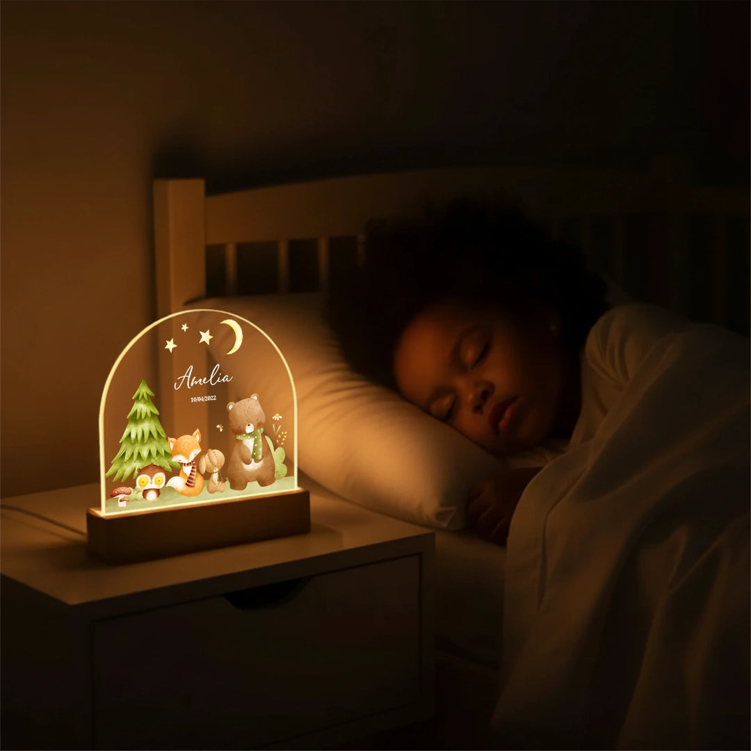 Personalized Night Light "Forest" – Custom Printed Gift for Kids