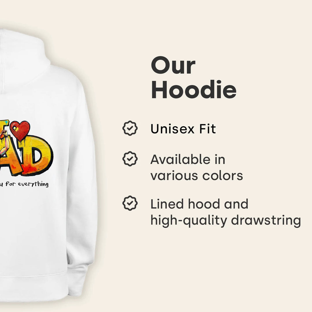 Personalized Hoodie Love "DAD" with Sleeve Print