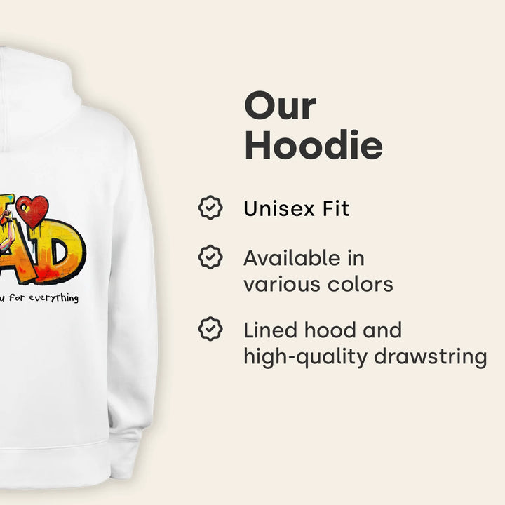 Personalized Hoodie Love "DAD" with Sleeve Print