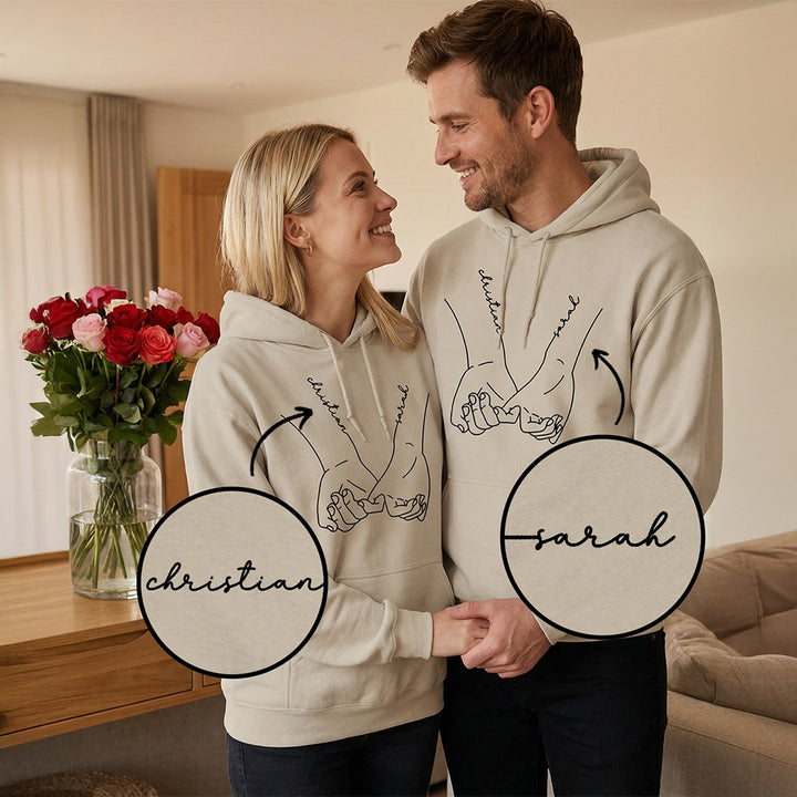 Personalized Couple Hoodies "Hand in Hand"
