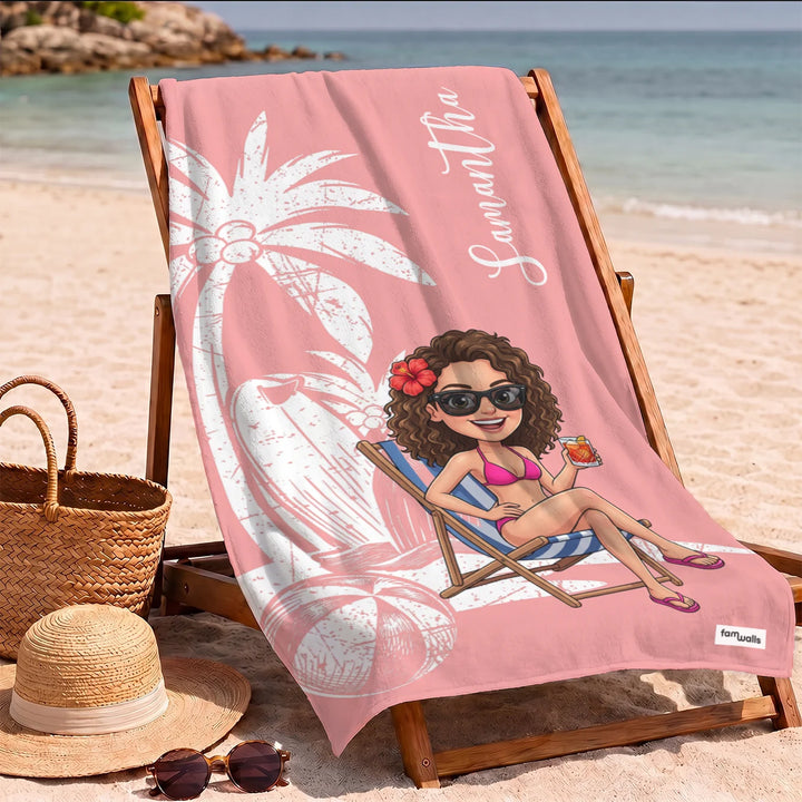 Personalized Beach Towel "Besties"