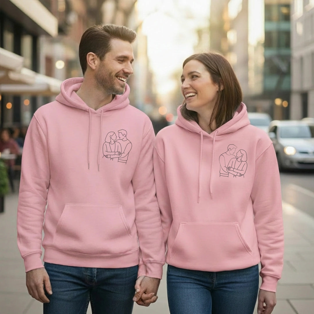 Personalized Hoodie "Couple Line Art"