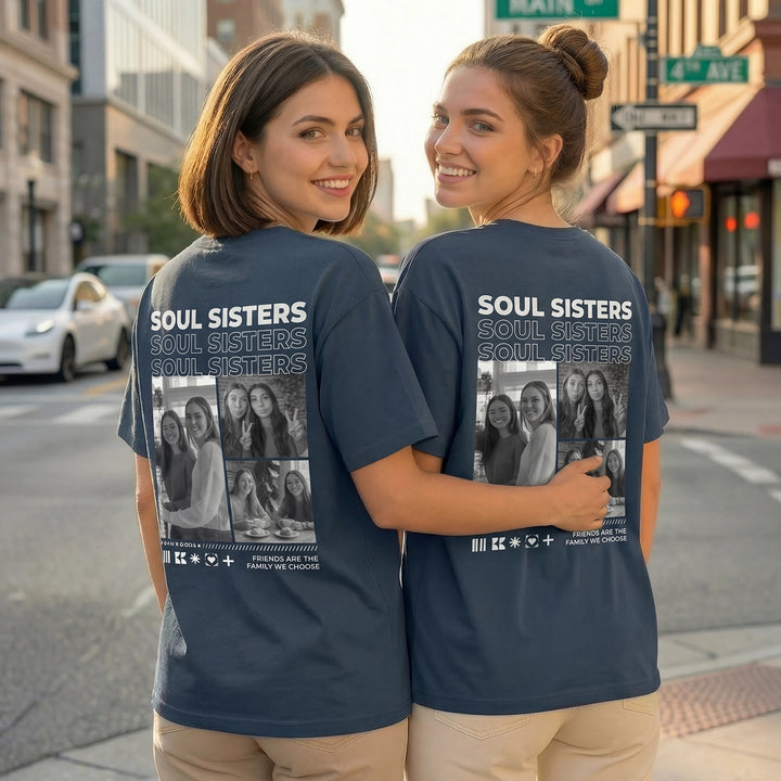 Personalized Matching Oversized T-Shirts "Besties"