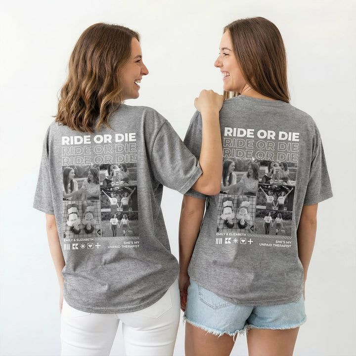 Personalized Matching Oversized T-Shirts "Besties"